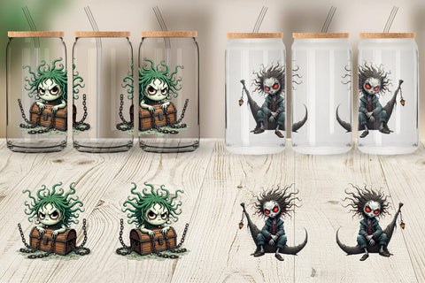 Glass Can Grumpy Pirate Ghost Sublimation artnoy 