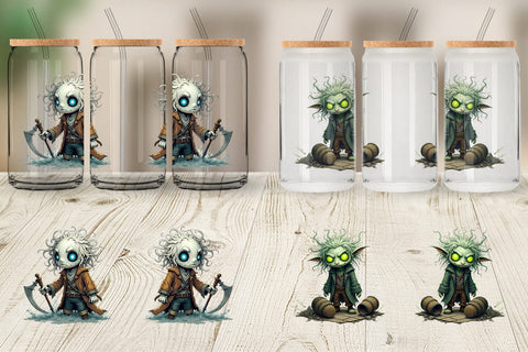 Glass Can Grumpy Pirate Ghost Sublimation artnoy 