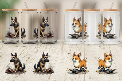 Glass Can Grumpy Pooch Sublimation artnoy 