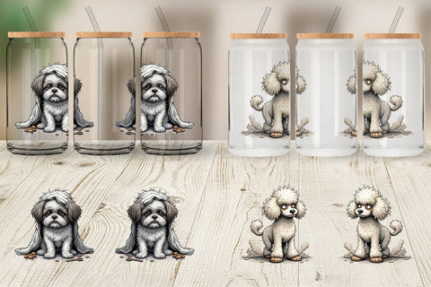 Glass Can Grumpy Pooch Sublimation artnoy 