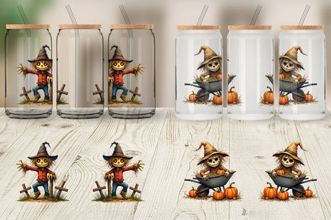 Glass Can Grumpy Scarecrow Sublimation artnoy 