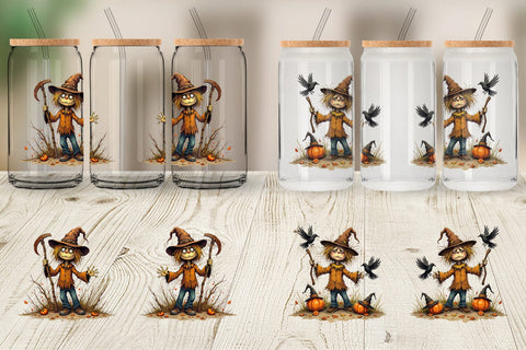 Glass Can Grumpy Scarecrow Sublimation artnoy 