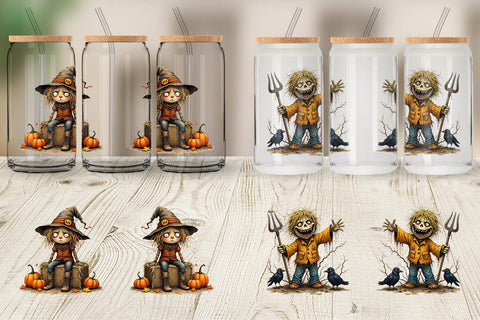 Glass Can Grumpy Scarecrow Sublimation artnoy 