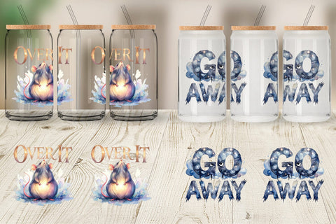 Glass Can Grumpy Sleepy Affirmations Sublimation artnoy 