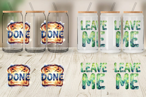 Glass Can Grumpy Sleepy Affirmations Sublimation artnoy 
