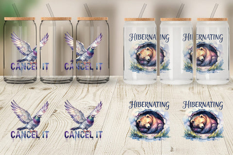 Glass Can Grumpy Sleepy Affirmations Sublimation artnoy 