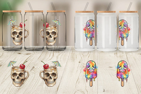 Glass Can Grumpy Summerween Luau Treats Sublimation artnoy 
