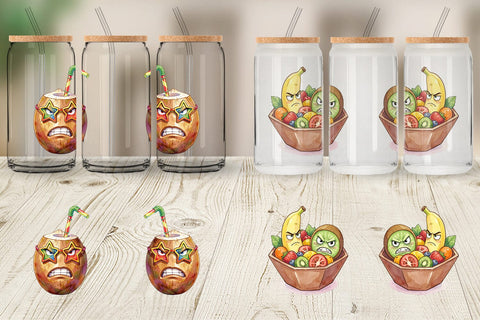 Glass Can Grumpy Summerween Luau Treats Sublimation artnoy 
