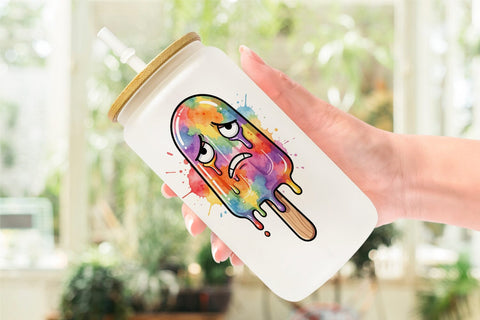 Glass Can Grumpy Summerween Luau Treats Sublimation artnoy 