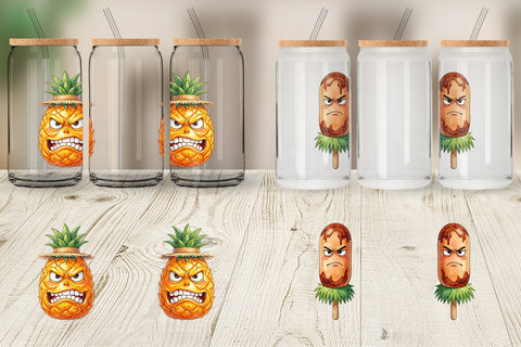 Glass Can Grumpy Summerween Luau Treats Sublimation artnoy 
