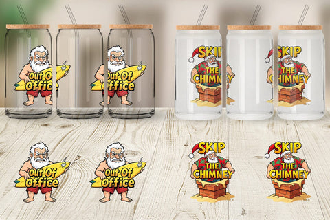 Glass Can Grumpy Surfer Santa Sarcastic Quotes Sublimation artnoy 