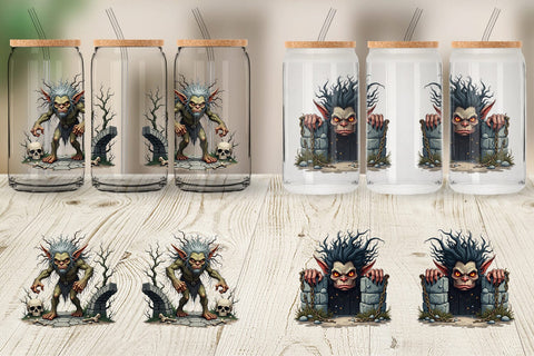 Glass Can Grumpy Troll Sublimation artnoy 