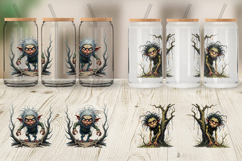 Glass Can Grumpy Troll Sublimation artnoy 