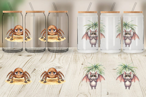 Glass Can Grumpy Tropical Goth Animal Sublimation artnoy 