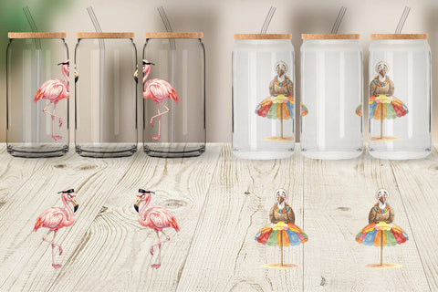 Glass Can Grumpy Tropical Goth Animal Sublimation artnoy 