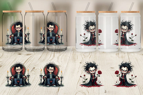 Glass Can Grumpy Vampire Sublimation artnoy 