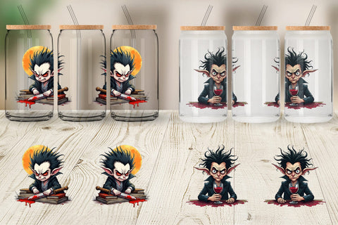 Glass Can Grumpy Vampire Sublimation artnoy 