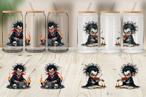 Glass Can Grumpy Vampire Sublimation artnoy 