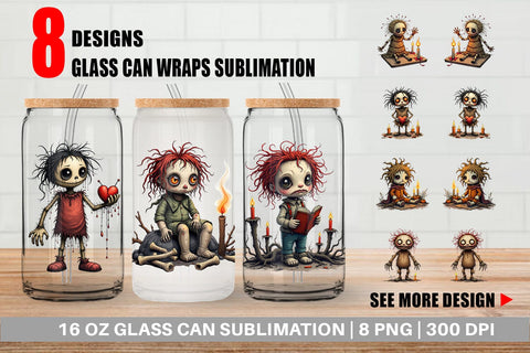 Glass Can Grumpy Voodoo Doll Sublimation artnoy 