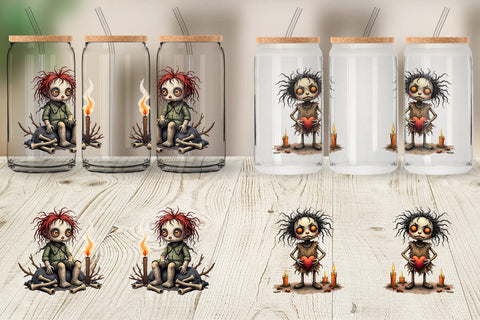 Glass Can Grumpy Voodoo Doll Sublimation artnoy 