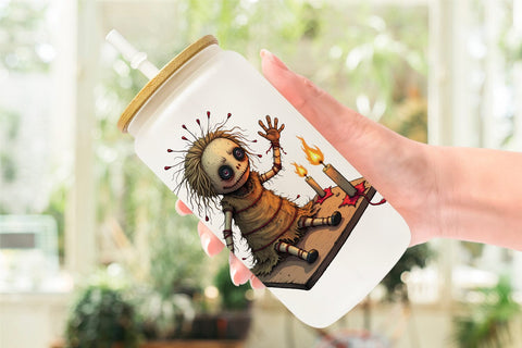 Glass Can Grumpy Voodoo Doll Sublimation artnoy 