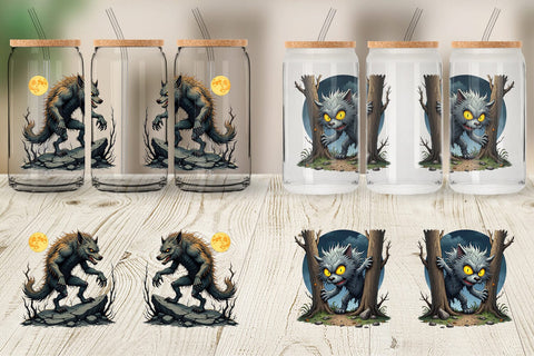 Glass Can Grumpy Werewolf Sublimation artnoy 