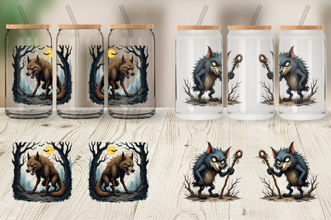 Glass Can Grumpy Werewolf Sublimation artnoy 