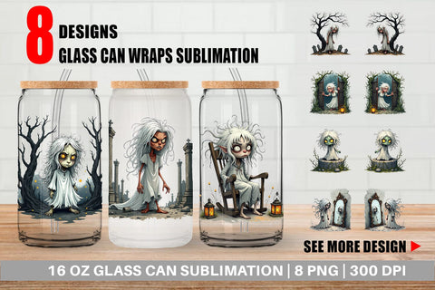 Glass Can Grumpy White Lady Sublimation artnoy 