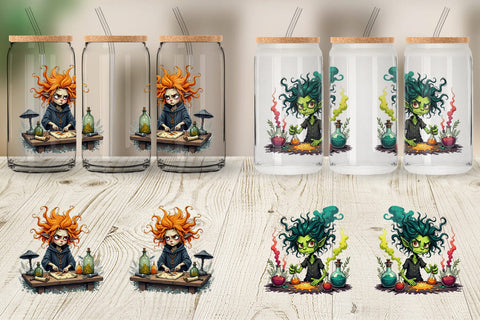 Glass Can Grumpy Witch Sublimation artnoy 