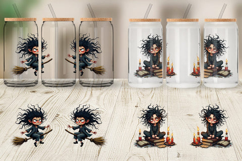 Glass Can Grumpy Witch Sublimation artnoy 