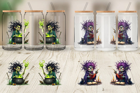 Glass Can Grumpy Witch Sublimation artnoy 