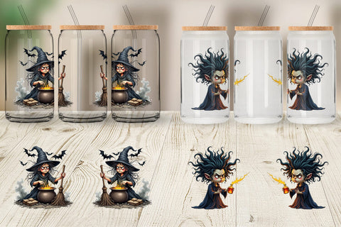 Glass Can Grumpy Witch Sublimation artnoy 