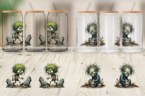 Glass Can Grumpy Zombie Sublimation artnoy 