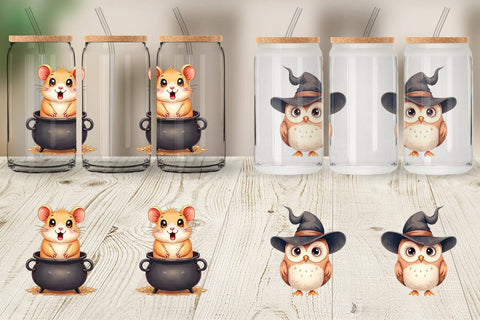Glass Can Halloween Animals Sublimation artnoy 