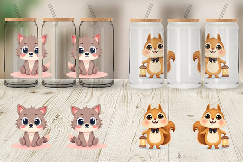 Glass Can Halloween Animals Sublimation artnoy 