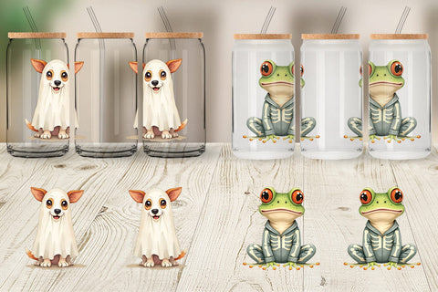 Glass Can Halloween Animals Sublimation artnoy 