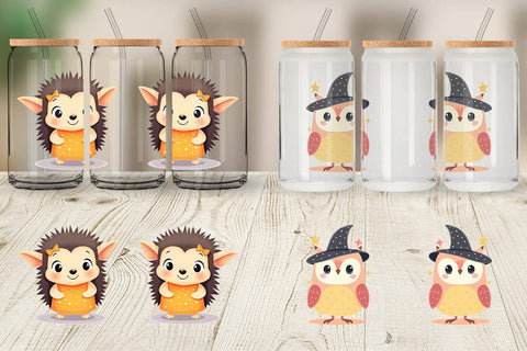 Glass Can Halloween Animals Sublimation artnoy 