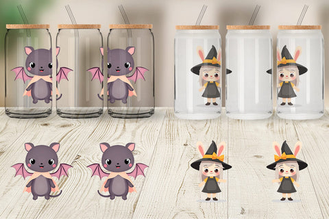 Glass Can Halloween Animals Sublimation artnoy 