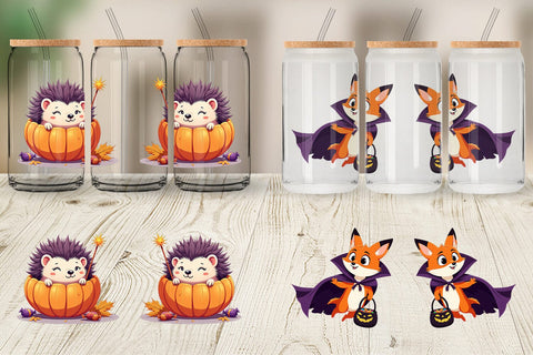 Glass Can Halloween Animals Sublimation artnoy 