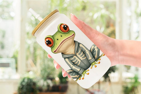 Glass Can Halloween Animals Sublimation artnoy 