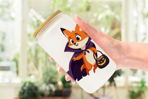 Glass Can Halloween Animals Sublimation artnoy 