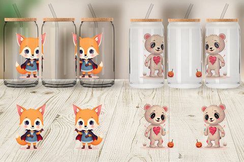 Glass Can Halloween Animals Sublimation artnoy 