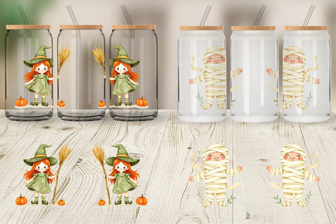 Glass Can Halloween Characters Sublimation artnoy 