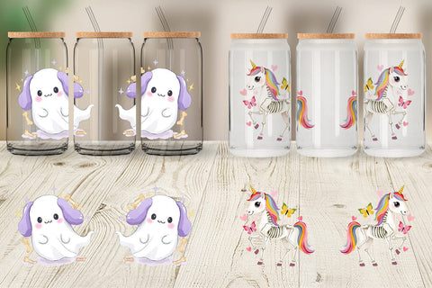 Glass Can Halloween Characters Sublimation artnoy 