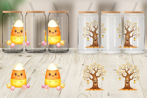 Glass Can Halloween Characters Sublimation artnoy 