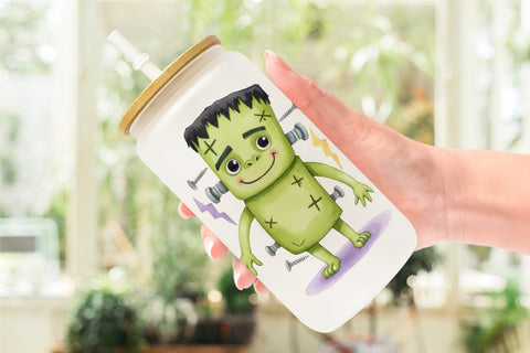 Glass Can Halloween Characters Sublimation artnoy 