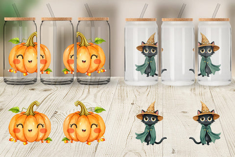 Glass Can Halloween Characters Sublimation artnoy 