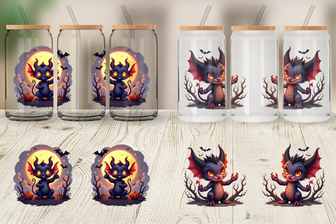 Glass Can Halloween Demon Spark Sublimation artnoy 