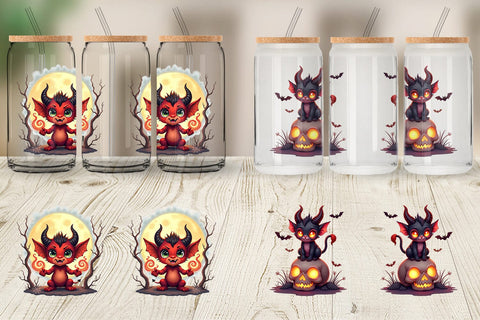 Glass Can Halloween Demon Spark Sublimation artnoy 