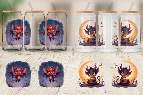 Glass Can Halloween Demon Spark Sublimation artnoy 